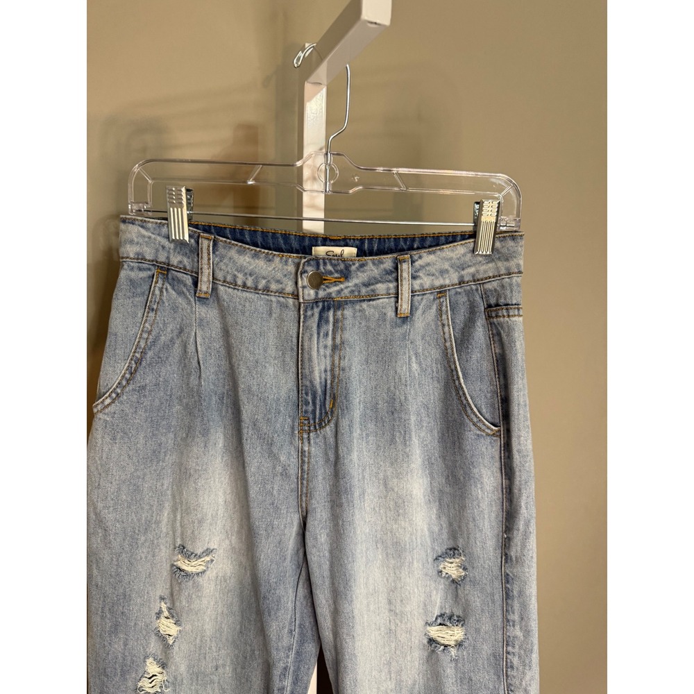 Easel Patchwork Bell Bottom Jeans Boho Flare Deni… - image 5